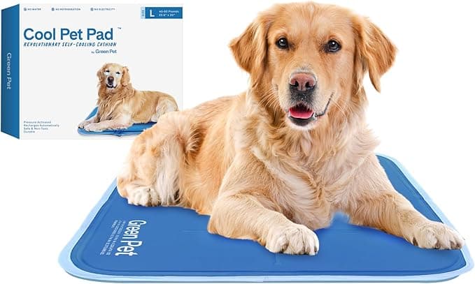 The Green Pet Shop Cool Pet Pad - Large, Blue - Self-Cooling, Pressure Activated Mat for Dogs & Cats from 46-80 lbs - No
