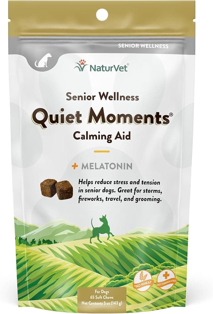 NaturVet Quiet Moments Calming Aid Dog Supplement, Helps Promote Relaxation, Reduce Stress, Storm Anxiety, Motion Sickne