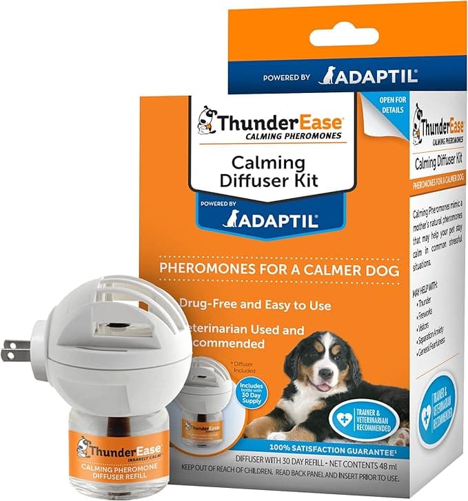 ThunderEase Dog Calming Pheromone Diffuser Kit | Powered by ADAPTIL | Vet Recommended to Relieve Separation Anxiety, Str