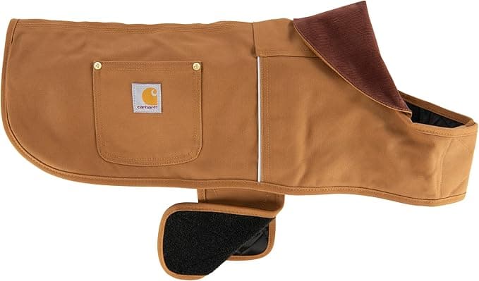 Carhartt Firm Duck Dog Chore Coat, Insulated Weather Resistant Jacket for Cold and Windy Conditions, Carhartt Brown, Sma